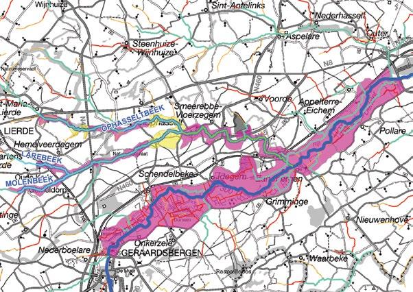 7. Molenbeek Zandbergen 7.1. Beschrijving modelgebied 7.1.1. Algemene kenmerken Het stroomgebied van de Molenbeek Zandbergen is gelegen in het zuidoosten van de provincie Oost-Vlaanderen.
