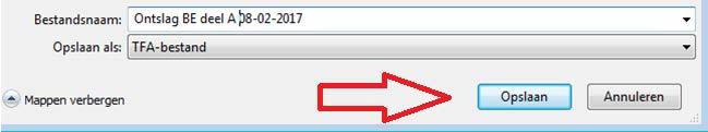 Sla het document op als een tfa-bestand! Uw formulier wordt automatisch opgeslagen als een tfa-bestand.