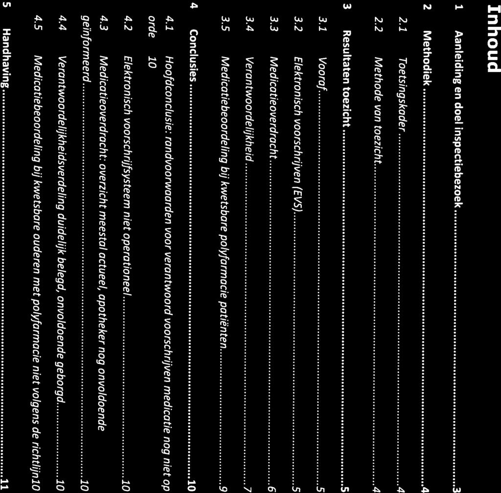 Inhoud 1 Aanleiding en doel inspectiebezoek.3 2 Methodiek 4 2.1 Toetsingskader 4 2.2 Methode van toezicht 4 3 Resultaten toezicht 5 3.1 Vooraf 5 3.2 Elektronisch voorschrijven (EVS) 5 3.