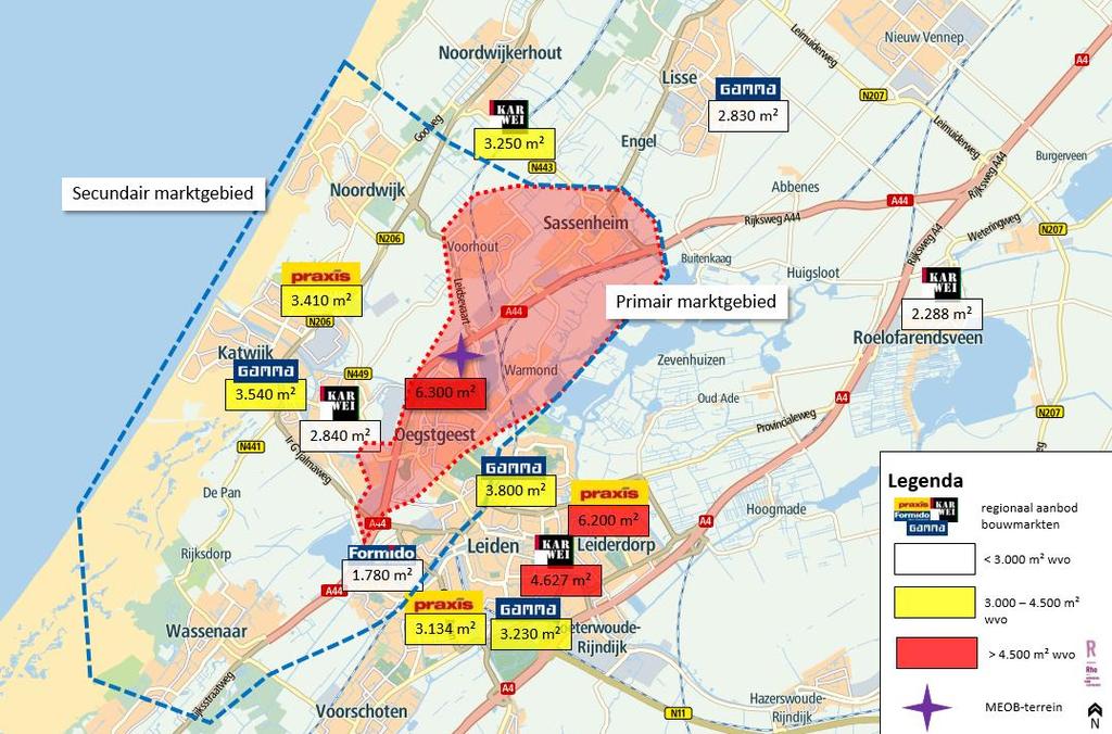 Actuele regionale behoefte aan beoogde functies 19 3.5. Bouwmarkt 3.5.1. Relevante regio Het bestemmingsplan Haarlemmerstraatweg Oegstgeest maakt ook de vestiging van een bouwmarkt (maximaal 7.
