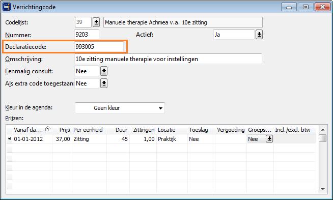 993005 10e zitting manuele therapie voor instellingen Het nummer van een verrichtingcode bestaat uit 4 cijfers Vul daarom eerst een