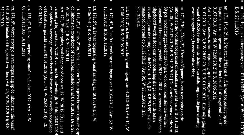 art. 171, 1, e, is van toepassing vanaf 01.10.2013. (Art. 6, W 11.11.2013) B.S. 27.11.2013 art.