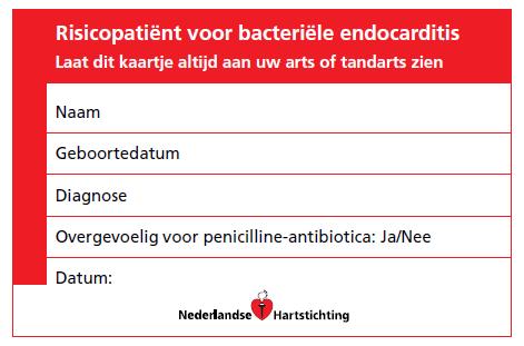 Adviezen Goede mondhygiëne Omdat endocarditis soms ontstaat vanuit het gebit, is het belangrijk om uw gebit altijd goed te verzorgen.