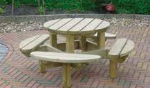 25 m en 45 mm dikte 50414 Picknicktafel Rondo diam 2.10 en 45mm dikte.