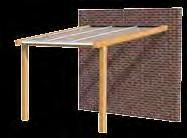 De douglas Veranda is zeer robuust door het gebruik van gelamineerde staanders van 14x14 cm en gelamineerde liggers van 5,8x14 cm.
