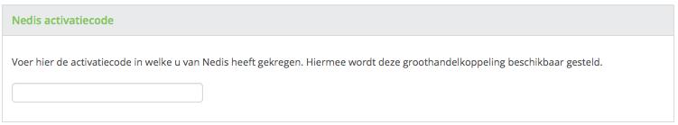 3. Activatiecode instellen Om een koppeling te maken met de groothandel dien je je eerst aan te melden bij NEDIS. Dit kun je op de website van NEDIS regelen.