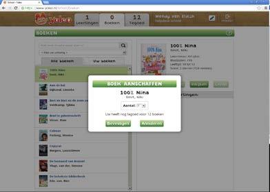 Boeken kopen van het tegoed en koppelen aan leerlingen Klik op tabje boeken in bruine balk bovenaan de pagina. Klik op tabje alle boeken en dan verschijnen alle boeken die in Yoleo te koop zijn.