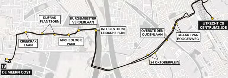 Consultatieversie 22 mei 2017 Figuur 4. Route lijn 18 Leidsche Rijn 3.6 Frequentie lijn 18 Utrecht Centraal Rijnsweerd 4x per uur In de winterdienst van 2017 rijdt lijn 18 nog 6x per uur.