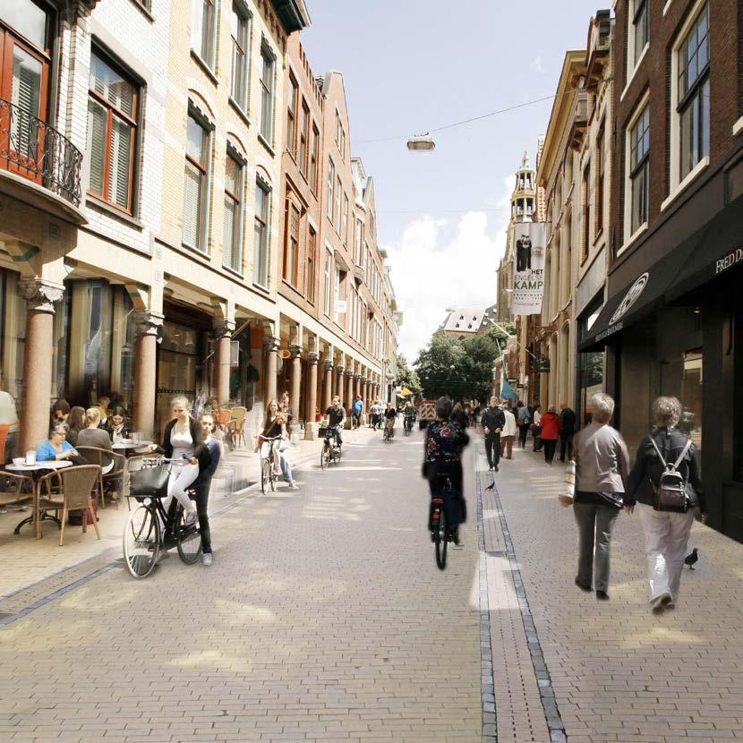 AANPAK Binnenstad-West na de herinrichting: meer ruimte voor fietsers en voetgangers.