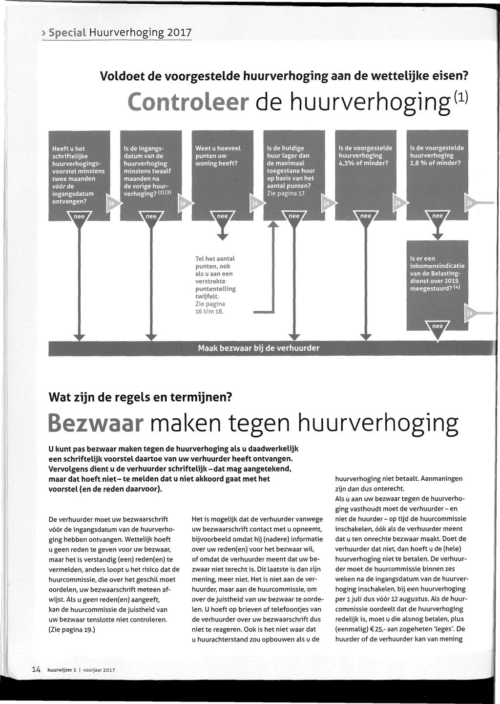 Voldoet de voorgestelde huurverhoging aars de wettelijke eisers? de huurverhoging(1) Tel het aantal punten, ook als u aan een verstrekte puntentelling twijfelt. Zie pagina 16 t/m 18.