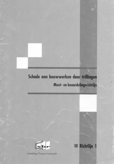 53 54 55 SBR-richtlijnen 1 t/m 3 (1993) Richtlijn 1 : Schade aan bouwwerken door trillingen Richtlijn 2 : Hinder voor personen in gebouwen door trillingen Richtlijn 3 : Storing