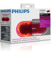 LED Rearlight Lumiring 320 zichtbaarheid Unieke lichttechnologie met 320 zichtbaarheid voor maximale veiligheid in het verkeer Standaard: 180 Dynamoversie: Premium Philips design Optimale