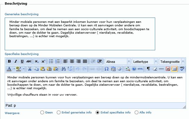 Publiceren naar site De oplossing (1) Product Vervoer minder mobiele