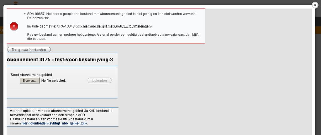 Melding ORA-13033 geeft de volgende tekst op de betreffende site van ORACLE.