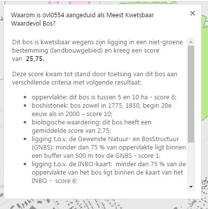 4 Informatie opzoeken over een op de kaart aangeduid bos Zoek een bos (zie 2.