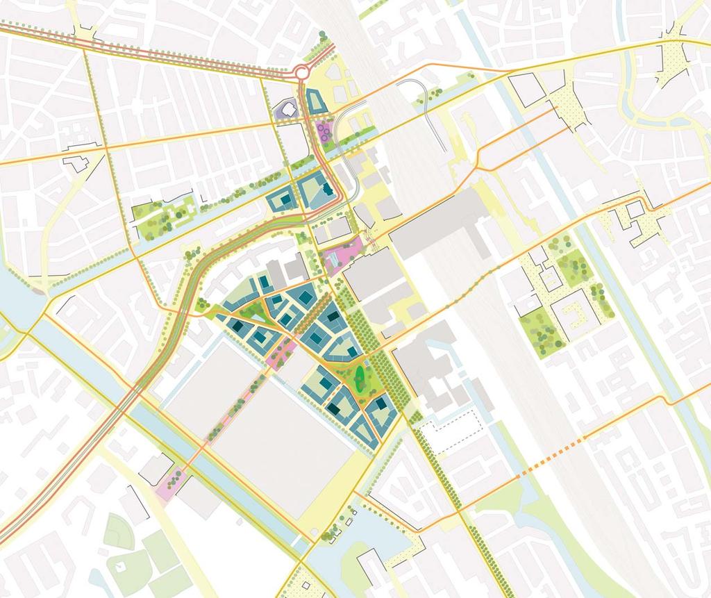 Compact en levendig Het Beurskwartier krijgt een hoge bebouwingsdichtheid om volop te profiteren van de gunstige ligging nabij Utrecht Centraal.