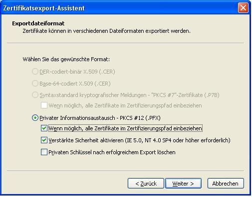 erweiterten Eigenschaften exportieren (alle uitgebreide eigenschappen exporteren) aan