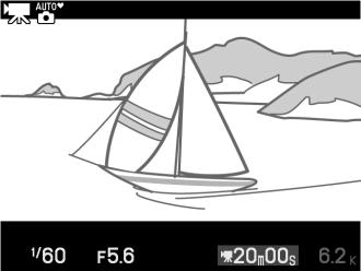y Filmstand Kies filmstand om high-definition (HD) of slow motion (0 40) films op te nemen met behulp van de filmopnameknop. D Het 0 pictogram Een 0 pictogram geeft aan dat u geen films kunt opnemen.