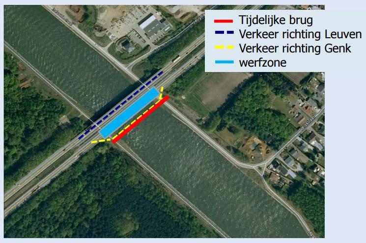 Verhoging brug in E314 over Albertkanaal Fasering: Januari september 2018 :