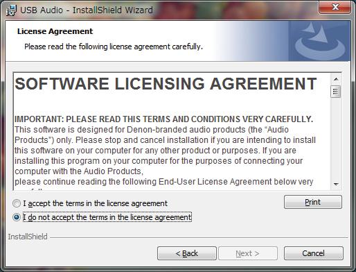 op I accept the terms in the license agreement.