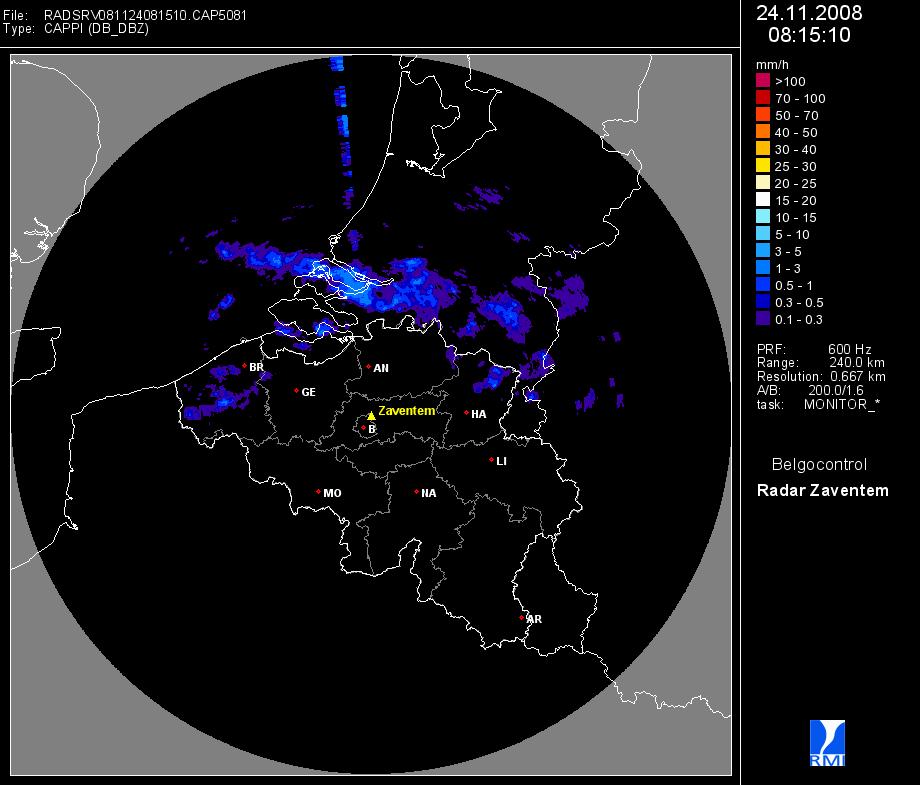 BIJLAGE 1 Storing door 5 GHz RLAN op het beeld van de weerradar Eurocontrol