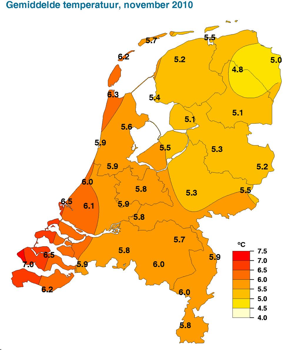 Geografische Overzichten NB. De kaarten zijn gebaseerd op een automatische interpolatie van gegevens van individuele meetstations zonder additionele klimatologische kennis.