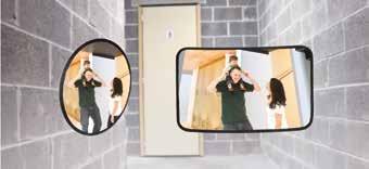 De spiegels dienen qua positie niet manipuleerbaar te zijn. Toelichting SKG-V spiegels zijn bedoeld voor afgesloten ruimtes zoals bergingsgangen en hallen in appartementen complexen.