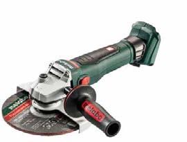 0 Ah) WB 18 LTX BL 180 body Unieke ingekapselde Metabo brushlessmotor met optimale stofbescherming voor snel werken en maximale efficiëntie Brushless Technology Ø 180 mm Haakse accu-slijper