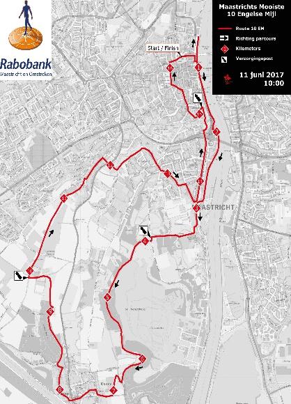 Een route waarmee we het historische centrum en het prachtige buitengebied van Maastricht aandoen en die losgekoppeld is van de 5 km.