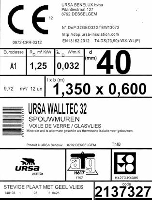 Hoe kan men een URSA etiket met CE-markering correct lezen?