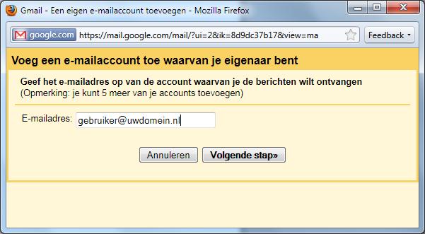 E-mail accounts toevoegen aan bestaand Gmail account 1.