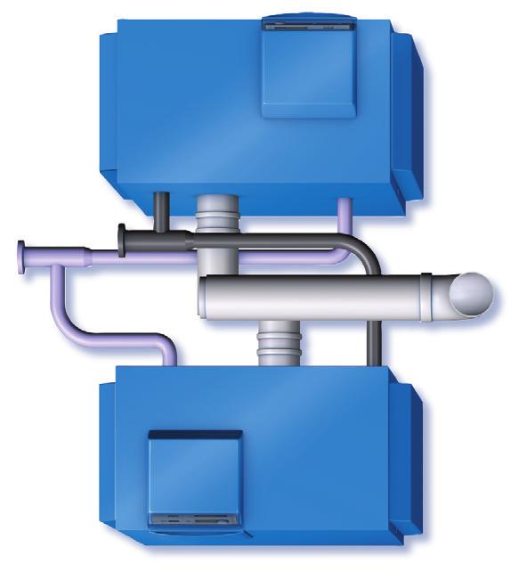 Modulerende premix gasbrander met een hoog modulatiebereik van 25 tot 100% Gecontroleerde ventilatorsnelheid voor energiebesparing in functie van het vermogen Hoge prestatie van de