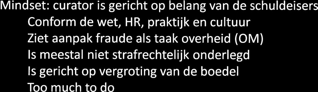 Fraudebestrijding door curator Aan wettelijke bevoegdheden geen gebrek.