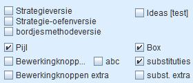 Substitutie-knop Vink hiervoor substituties aan.