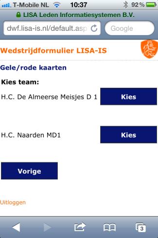 Stap 4b: voor welk team?