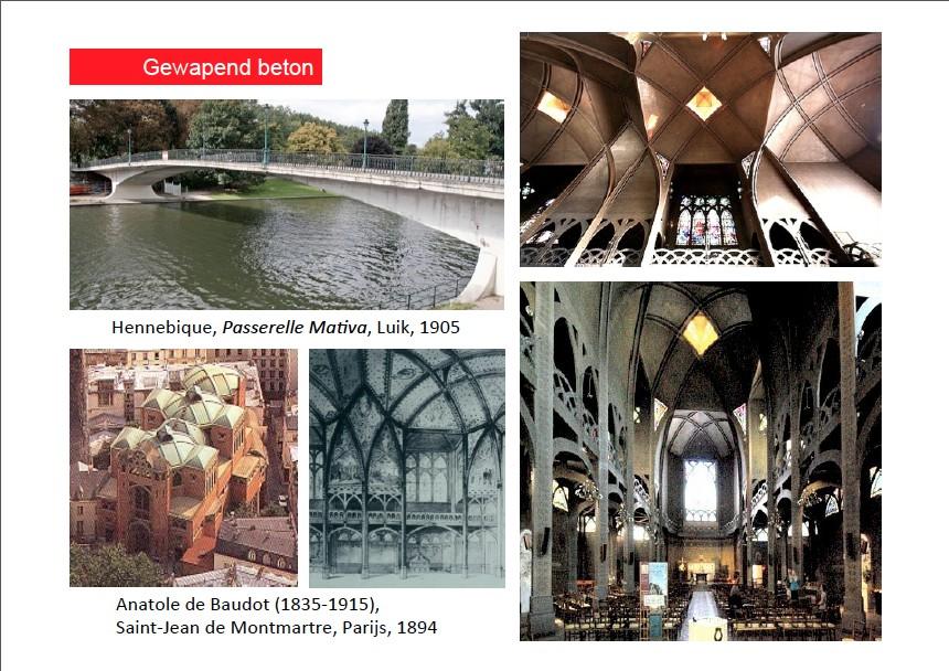 Art Nouveau en Avant-Garde. Één van de eerste betonbruggen was in 1905. Nu was de discussie of men beton voor alle soorten type gebouwen kon gebruiken, bv zoals kerken.