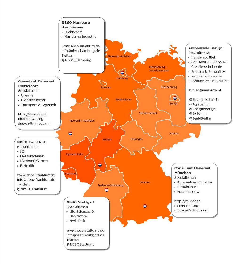 Nederlands Economisch Netwerk voor u actief in Duitsland! Duitsland is voor Nederland de belangrijkste handelspartner, zowel wat export als import betreft.