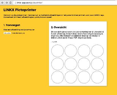 Pictoprinter Om te zorgen dat je eigen afbeeldingen kunt printen, die precies in de LINKX-tags passen, is er een online