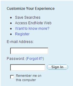 Via deze registratie kan u ook altijd gebruik maken van EndNote Web voor het bijhouden van uw biblografie.