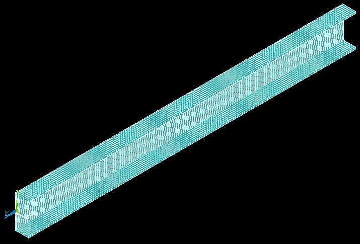 Figuur 3.1 Het model van het U-profiel in ANSYS Figuur 3.