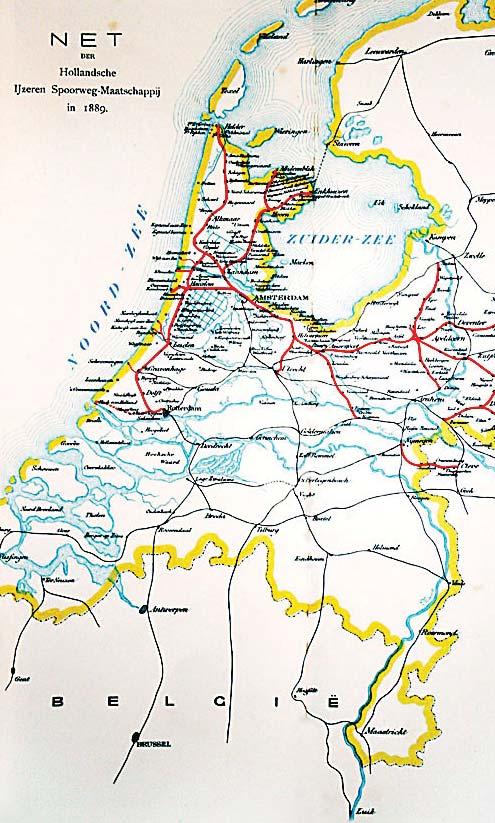 O Landsapsaritecten 2.2 Historise context De Oosterspoorbaan in Utret is een relict uit een tijd van concurrentie tussen versillende spoorwegmaatsappijen in Nederland.