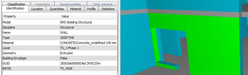 Wanneer men bijvoorbeeld een bepaalde wand heeft geselecteerd in het BIM, zijn er de geometrische parameters zoals lengte, breedte, hoogte. Deze worden automatisch ingevuld door de modelleersoftware.