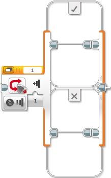 Gebruik van de sensoren via het blok Schakelen 1. Het gebruik van het blok Schakelen In het oranje tabblad vind je ook het verloopblok Schakelen.