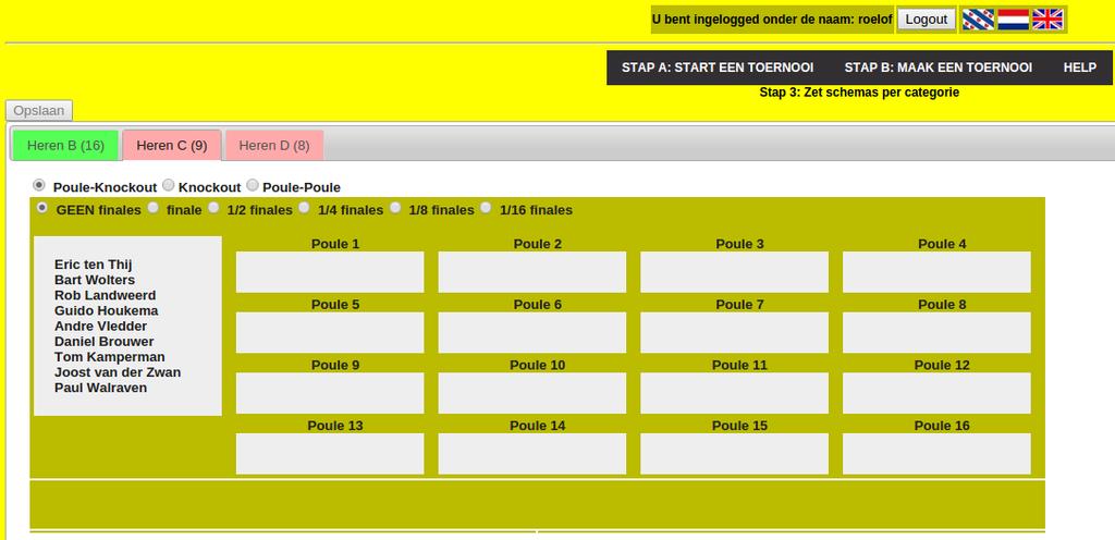 voor deze poule correct is.