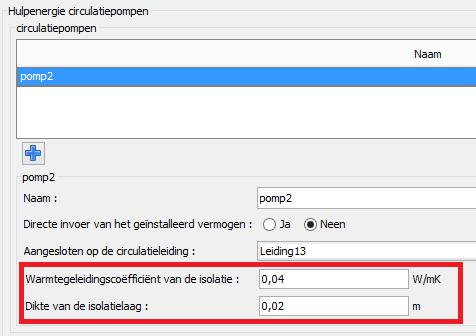 Figuur 62: ingeven in de EPB-software dat niet alle bochten van een circulatieleiding voldoende geïsoleerd zijn Maximum één bocht per 100 meter circulatieleiding mag afwijken van de