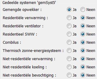 Vervolgens wordt binnen de eenheid als type opwekker voor verwarming gemengde opwekker gekozen.