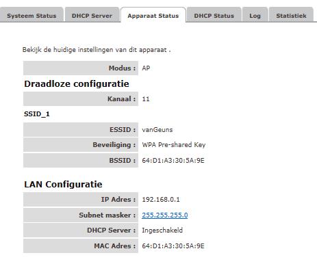 Routerinstellingen Netwerknaam en beveiliging IP-adres