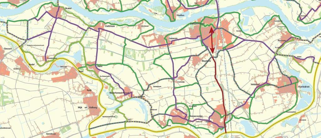 4 Fietsroutes 4.1 Fietsnetwerk Bommelerwaard De Provincie Gelderland heeft een fietsnetwerk gedefinieerd waarin alle utilitaire en recreatieve fietsroutes zijn opgenomen.