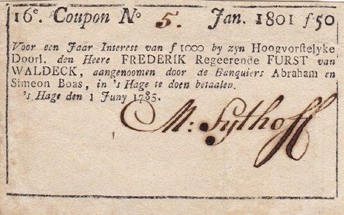 Lager Westerbork Gutschein. Serie BB, nr. 3237. Mev. B15-1; Toele/Jacobi 403.02. Almost UNC 35 C685 932 16e coupon no. 5, Den Haag januari 1801, coupon van fl. 50,=.