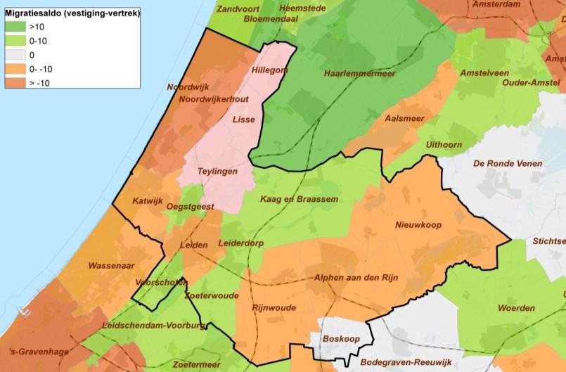 Leiden Haarlemmermeer Noordwijk Noordwijkerhout Amsterdam Katwijk Oegstgeest Haarlem Den Haag Rotterdam nen een dorps woonmilieu hebben, zijn deze voor veel mensen aantrekkelijker dan new towns als